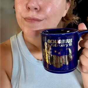 Blue Aquarius Zodiac Mug